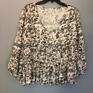 Lucky Brand Size Large Neural Colors Floral Print Shirt !!
